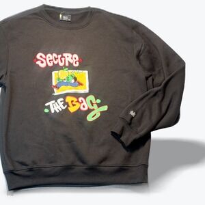 Bleecker & Mercer Secure The‎ Bag Black Sweatshirt Mens Large NWT Streetwear